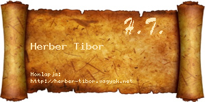 Herber Tibor névjegykártya